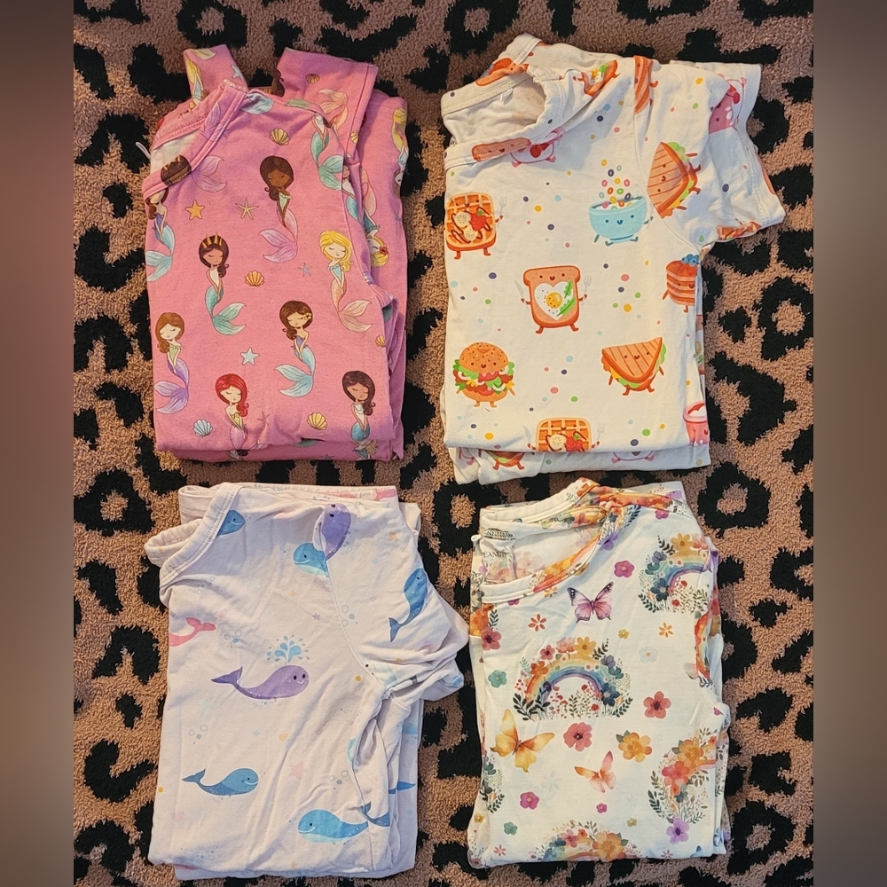 Posh Peanut/Lia&Liam Bamboo Pjs Size 7/8 4 Pair Bundle